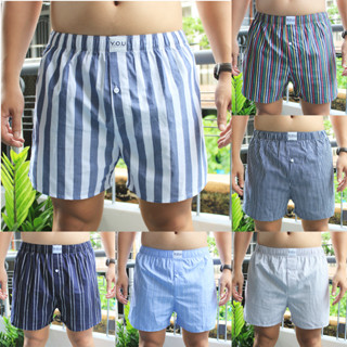 Quần Đùi Nam YOU Chất Kate Cotton Mềm Mịn, Quần Ngủ Mặc Ở Nhà Họa Tiết Sọc Size 40-90kg.