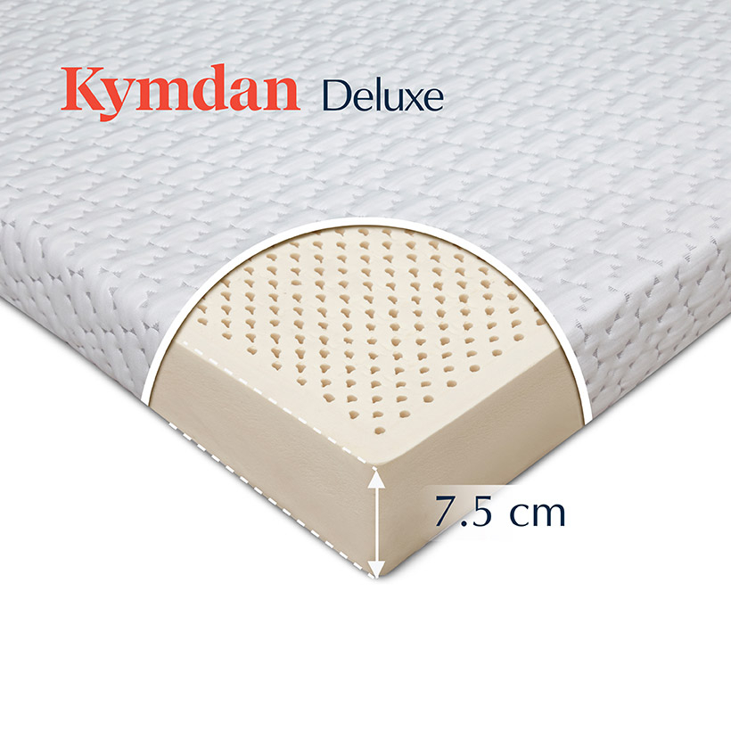 Nệm cao su thiên nhiên Kymdan Deluxe 160 x 200/180 x 200 độ dày 7.5cm