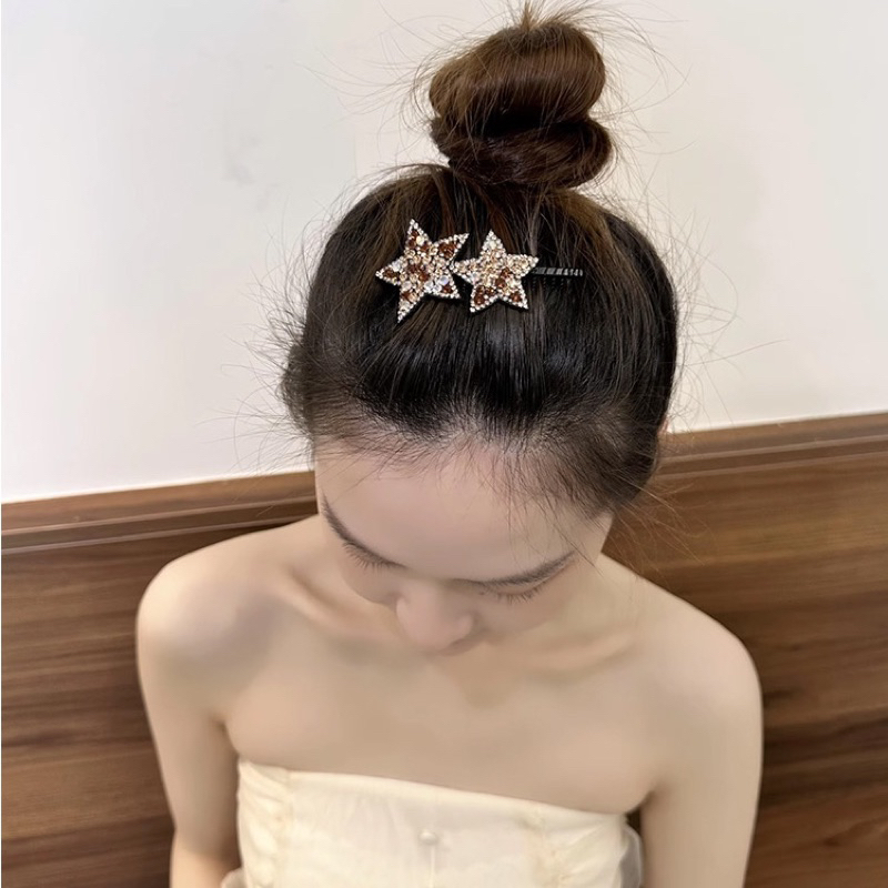 Sét 4 xược tóc mái ngang hình ngôi sao đính đá sang chảnh