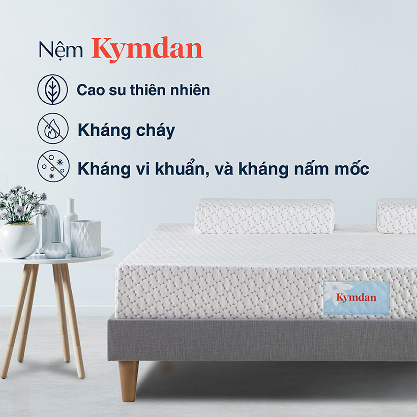 Nệm cao su thiên nhiên Kymdan Deluxe độ dày 5 / 7,5 / 10 cm