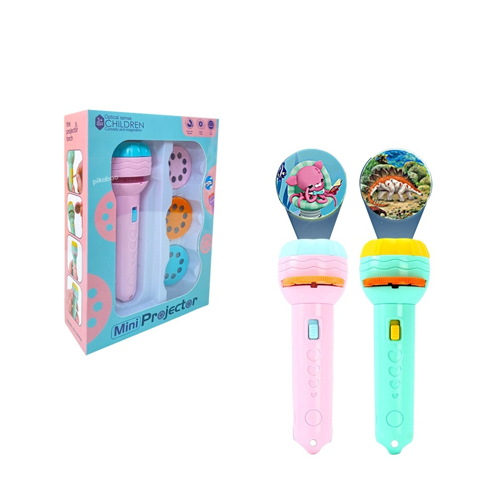 Đèn pin chiếu hình động vật ngộ nghĩnh, đồ chơi cho bé phát triển trí tuệ bé vui chơi khám phá