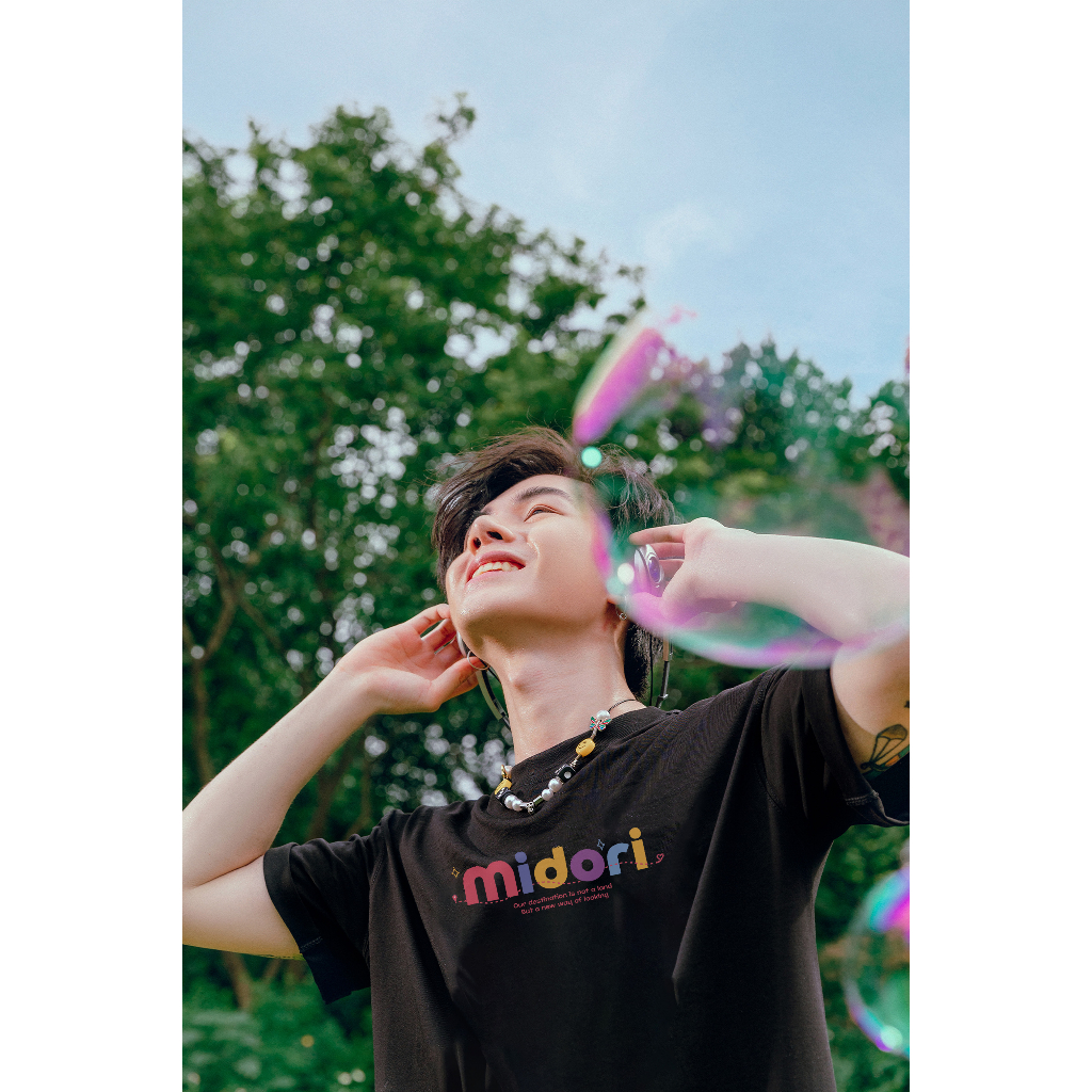 Áo thun unisex form rộng tay lỡ Nam Nữ COLORFUL MIDORI Local Brand Chính Hãng Midori M Studio