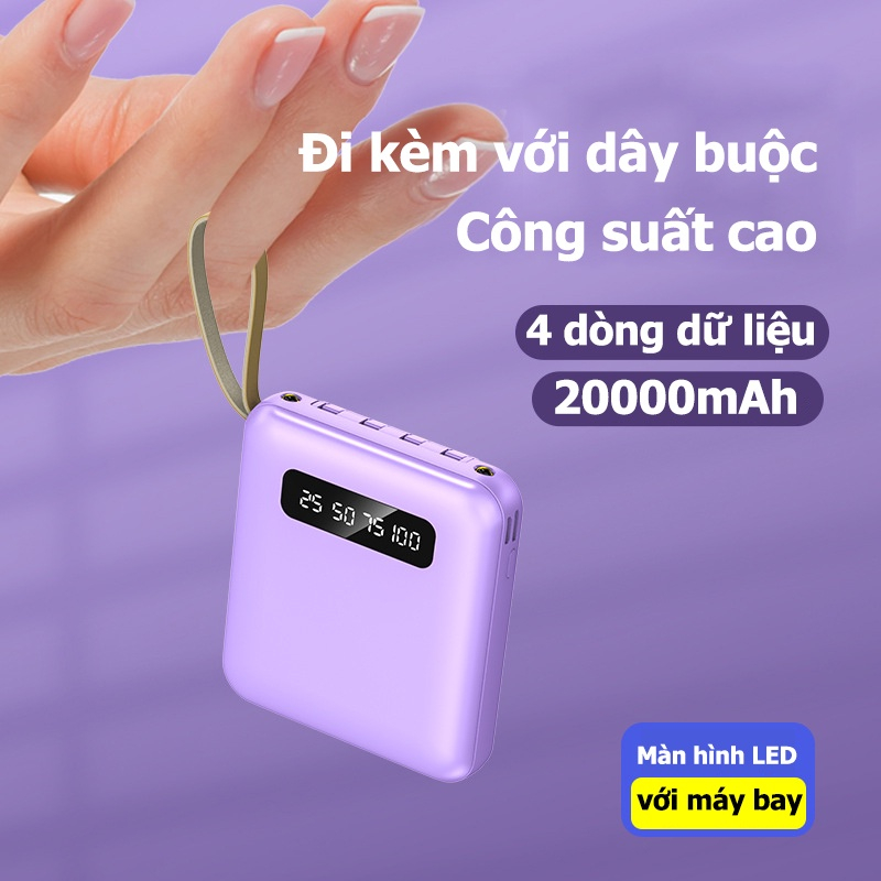 Pin Sạc Dự Phòng 20000mAh Không Dây 4 Đầu Ra Tiện Lợi