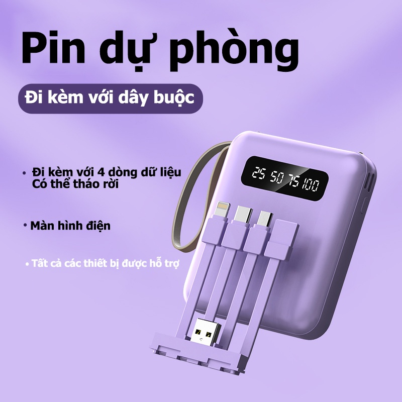 Pin Sạc Dự Phòng 20000mAh Không Dây 4 Đầu Ra Tiện Lợi