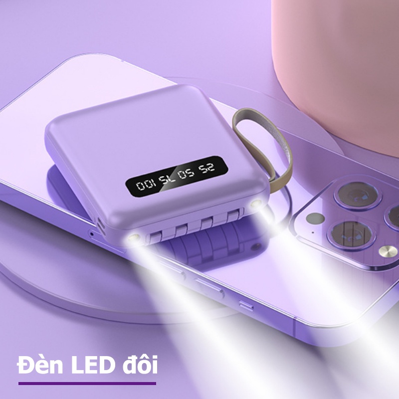 Pin Sạc Dự Phòng 20000mAh Không Dây 4 Đầu Ra Tiện Lợi