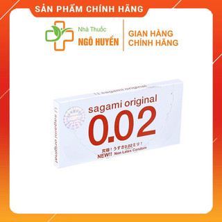 Bao cao su Sagami 002 bcs non latex siêu mỏng hộp 2 chiếc