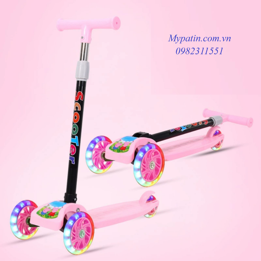 Xe trượt Scooter 3 bánh phát sáng, gấp gọn tiện lợi cực cool cho bé tại Mypatin