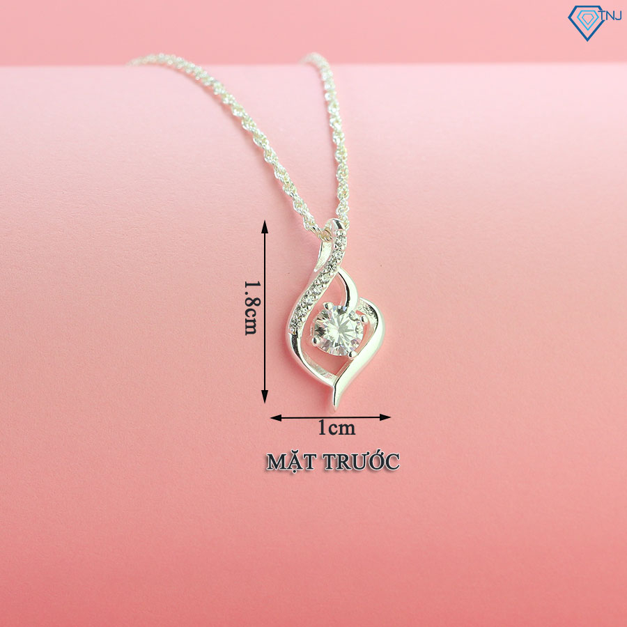 Dây chuyền nữ kim cương Moissanite 5ly TNJ kiểm định GRA hình trái tim lấp lánh DCNM0009 - Trang Sức TNJ