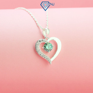  Dây chuyền nữ kim cương Moissanite 6ly màu xanh lá kiểm định GRA khắc tên miễn phí DCNM0011 - Trang Sức TNJ 