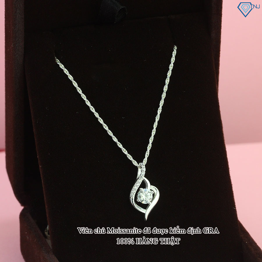 Dây chuyền nữ kim cương Moissanite 5ly TNJ kiểm định GRA hình trái tim lấp lánh DCNM0009 - Trang Sức TNJ