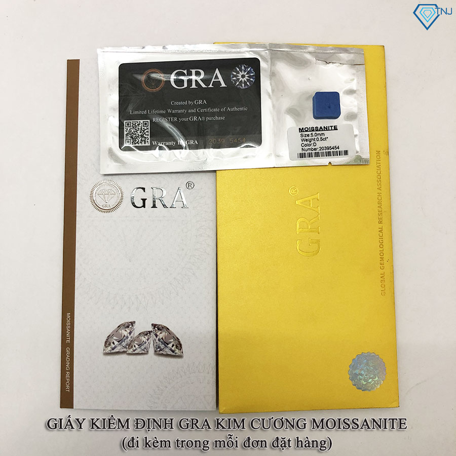 Dây chuyền nữ kim cương Moissanite 5ly TNJ kiểm định GRA hình trái tim lấp lánh DCNM0009 - Trang Sức TNJ