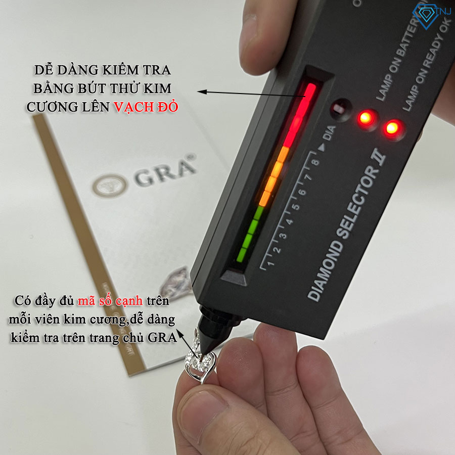 Dây chuyền nữ kim cương Moissanite 5ly TNJ kiểm định GRA hình trái tim lấp lánh DCNM0009 - Trang Sức TNJ