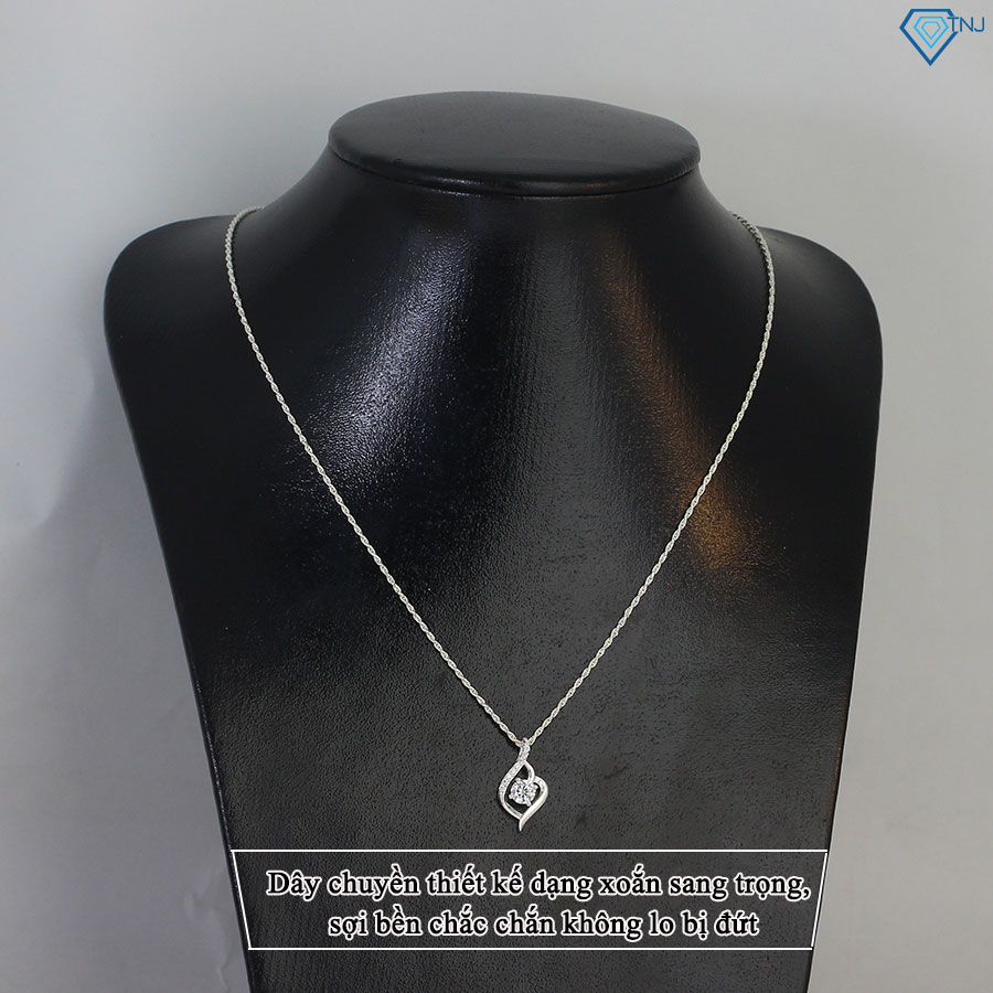 Dây chuyền nữ kim cương Moissanite 5ly TNJ kiểm định GRA hình trái tim lấp lánh DCNM0009 - Trang Sức TNJ