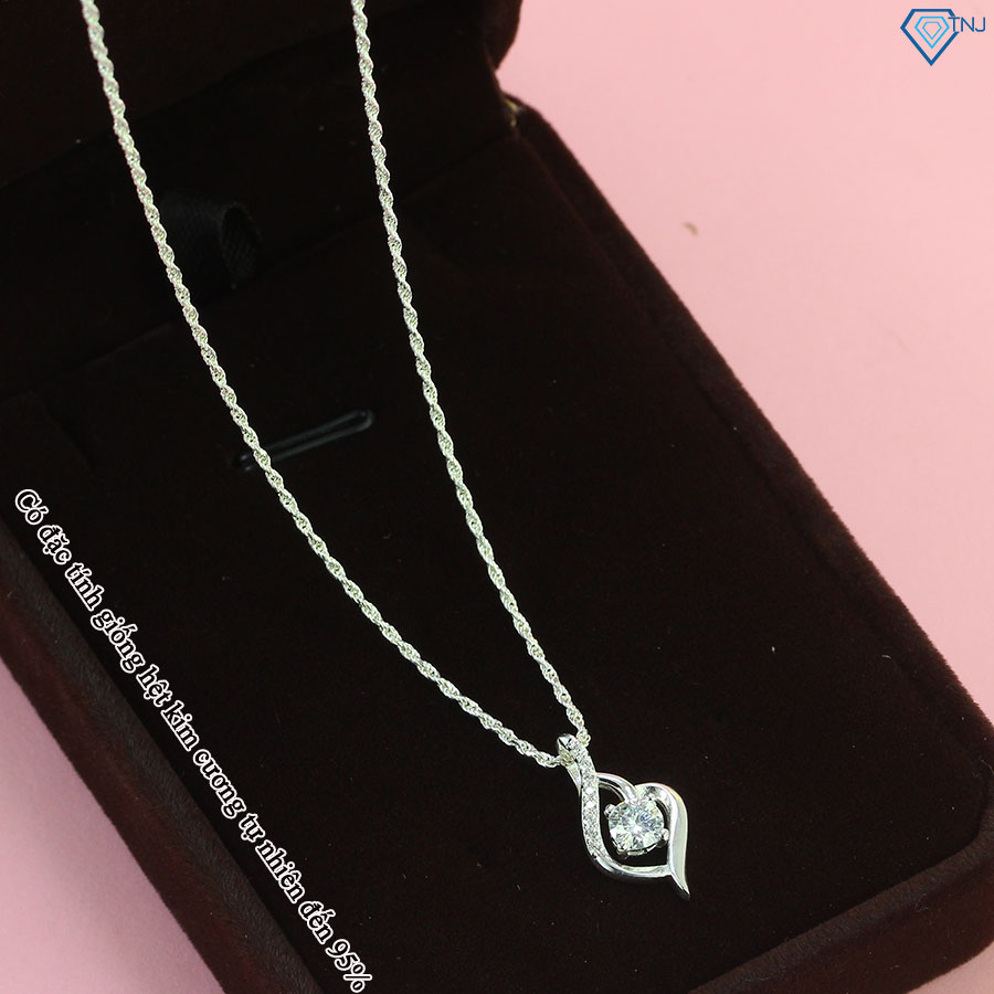 Dây chuyền nữ kim cương Moissanite 5ly TNJ kiểm định GRA hình trái tim lấp lánh DCNM0009 - Trang Sức TNJ