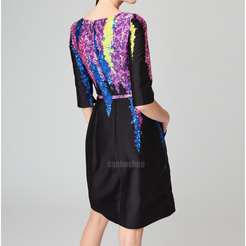 ĐẦM T3.D PAINTED PRINT IN BLACK