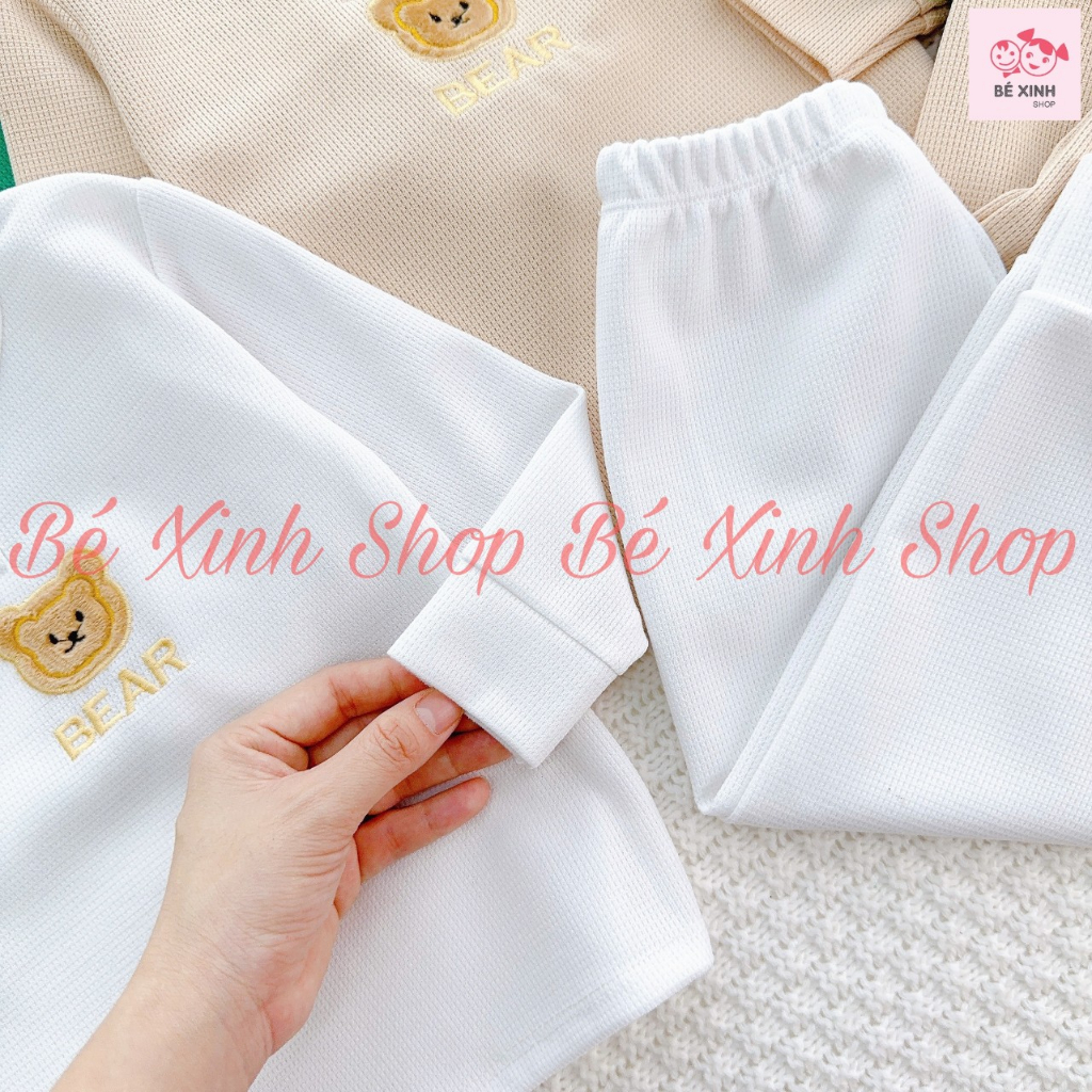 Đồ Bộ Quần Áo Ngủ Cho Trẻ Em Bé Trai Bé Gái 8-18kg MIKKO MOMSet Bộ Dài Tay Thu Đông Cho Bé Trai Gái TỔ ONG NHẬP