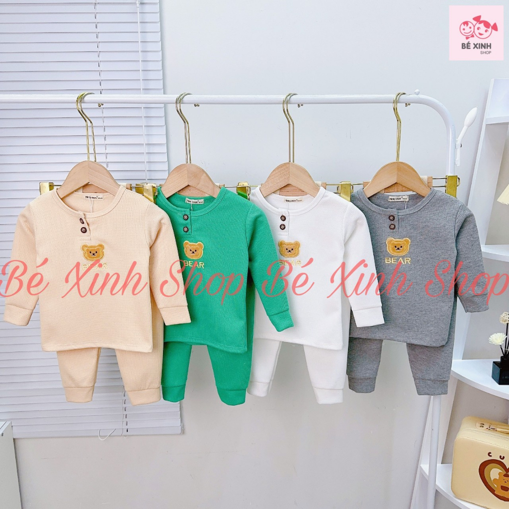 Đồ Bộ Quần Áo Ngủ Cho Trẻ Em Bé Trai Bé Gái 8-18kg Bé_Xinh [Cực Hot]Set Bộ Dài Tay Thu Đông Cho Bé Trai Gái TỔ ONG NHẬP