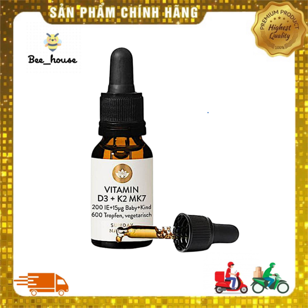 Vitamin D3 K2 Mk7 Sunday Natural 20ml Đức - BEEHOUSE