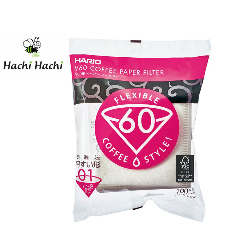 Giấy lọc cà phê Hario 100 cái (VCF-01-100W) - Hachi Hachi Japan Shop