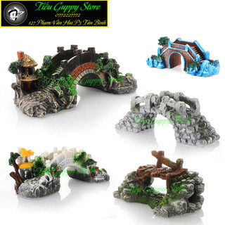 Mô hình tiểu cảnh cầu đá trang trí bể cá cảnh, hồ thủy sinh, bể terarium, bán cạn, bonsai