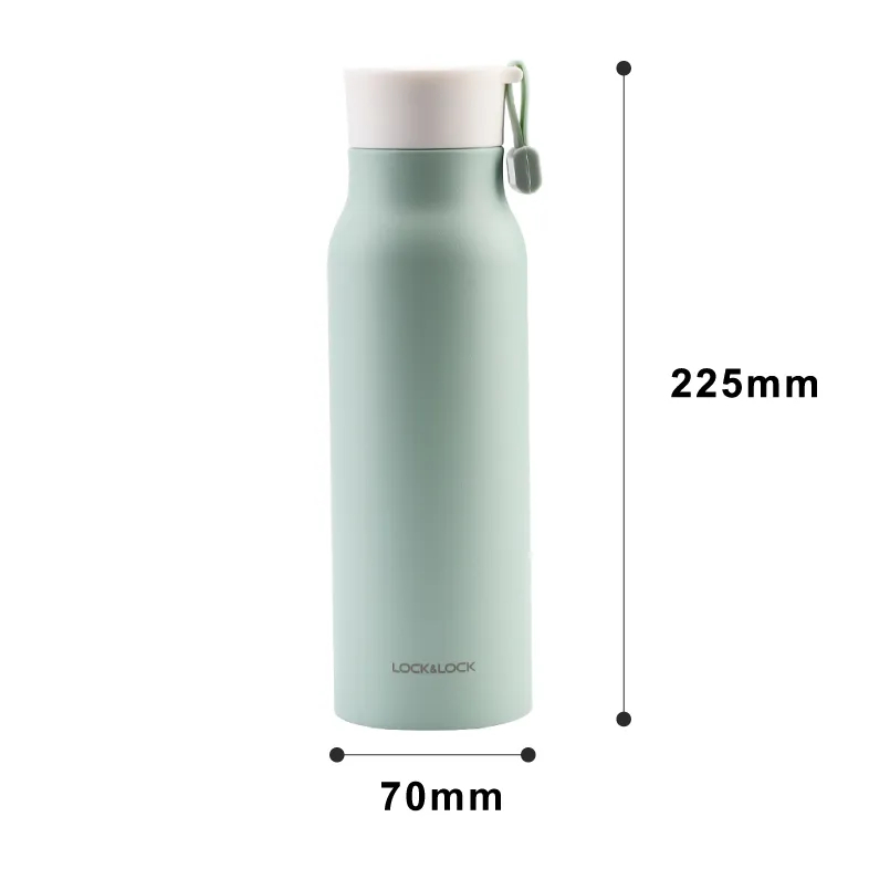 Bình giữ nhiêt Lock&Lock Name Tumbler 500ml - quai xách silicone, inox giữ nóng lạnh 4 màu LHC4125