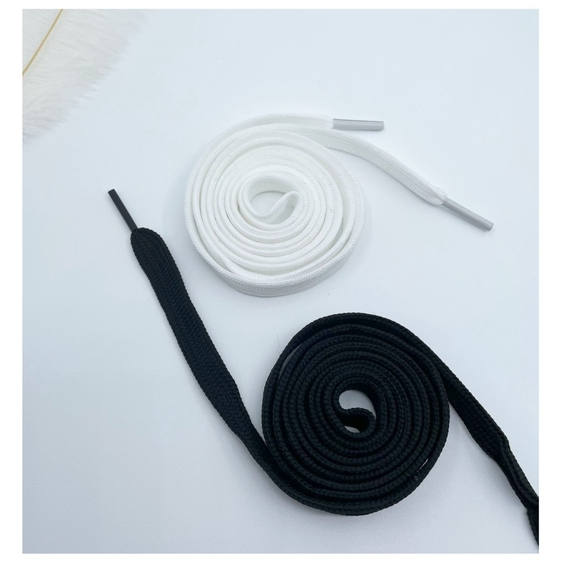 Dây Giày Sneaker Buộc Dây Thể Thao Dây Dẹt Dài 1,2m Màu Đen, Trắng