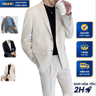 Bộ Vest Nam 2 Món Cao Cấp iMan Store, Sét Comle Đệm Vai 2 Lớp Phong Cách Sang Trọng, Lịch Sự, Đẳng Cấp