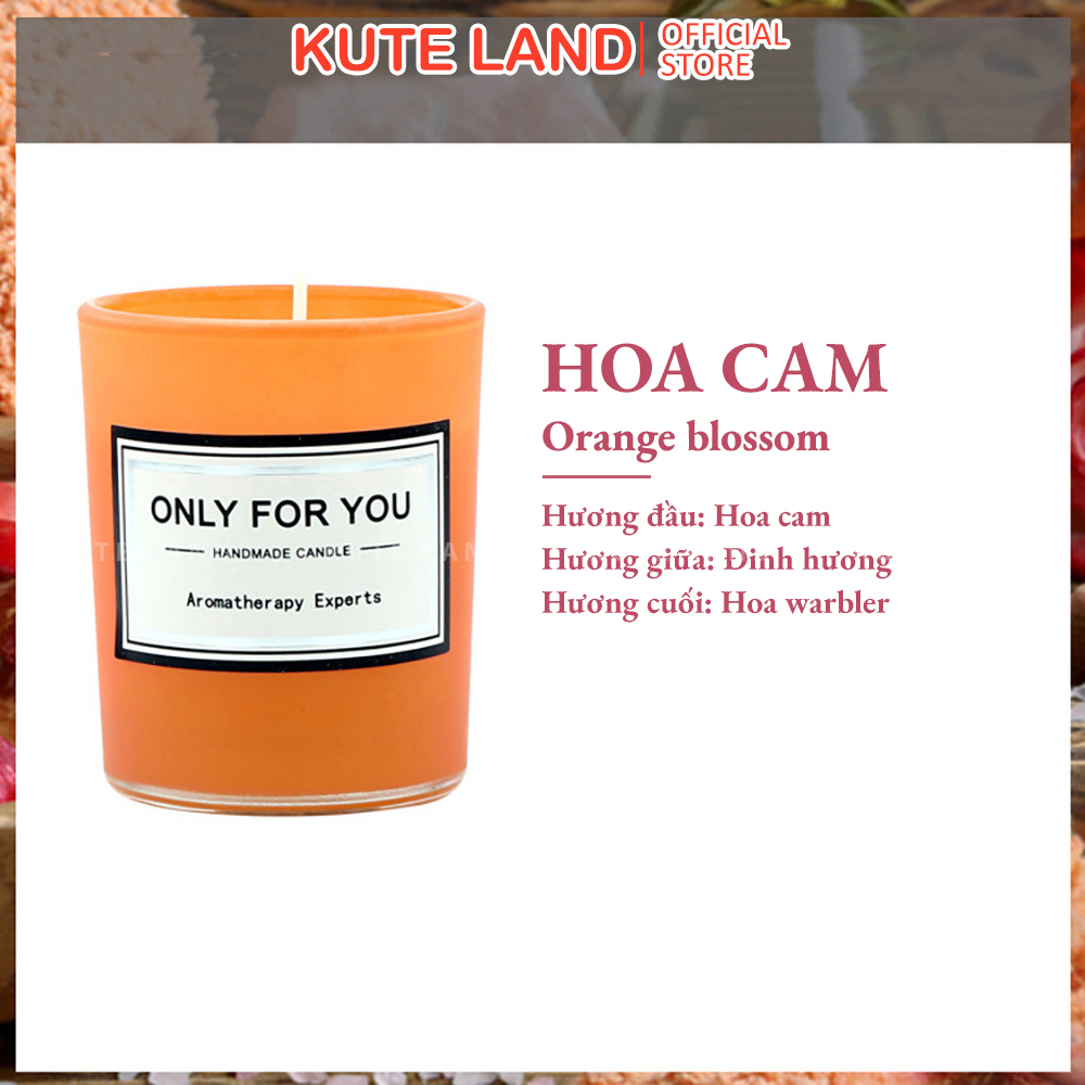 Nến thơm Only For You ly thủy tinh 50G sáp dừa, sáp đậu nành đốt không khói - tạo mùi hương làm quà tặng độc đáo NT17