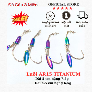 Lưỡi câu ar15 titan , lưỡi mồi mềm câu cá lóc cho các loại nff, noeby, horai