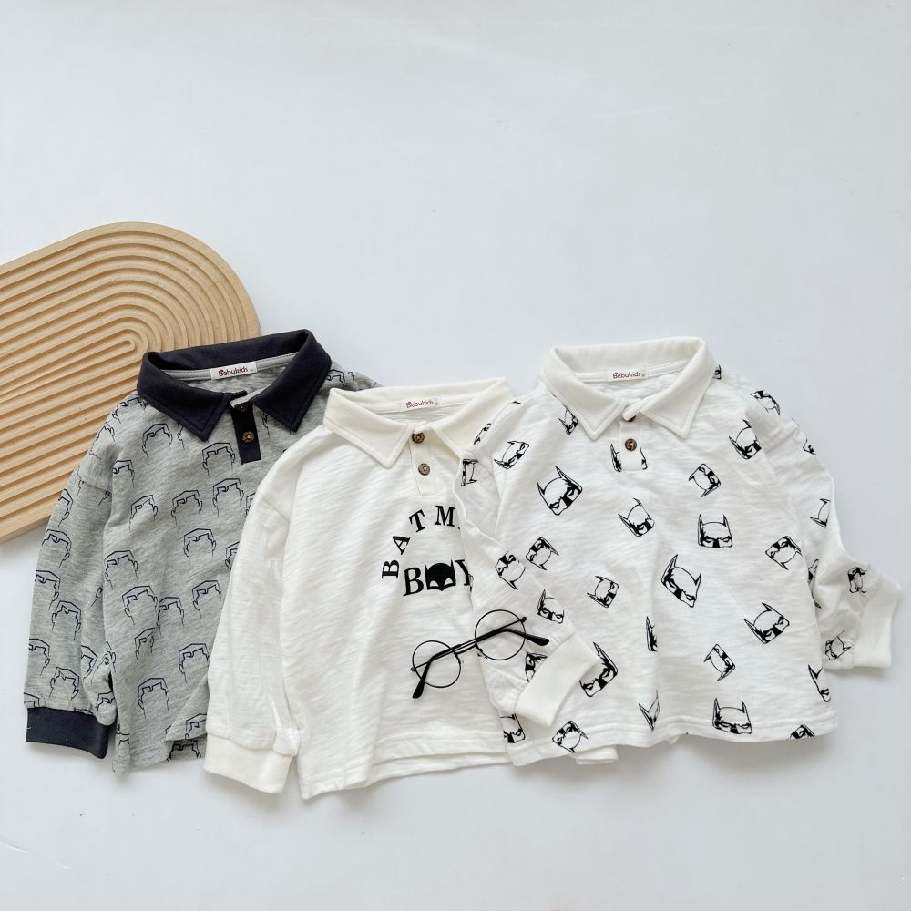 Áo polo dài tay chất liệu cotton mềm mịn, thấm hút mồ hôi cực tốt cho bé mặc đi học đi chơi đều xinh, Miniumbaby A1615