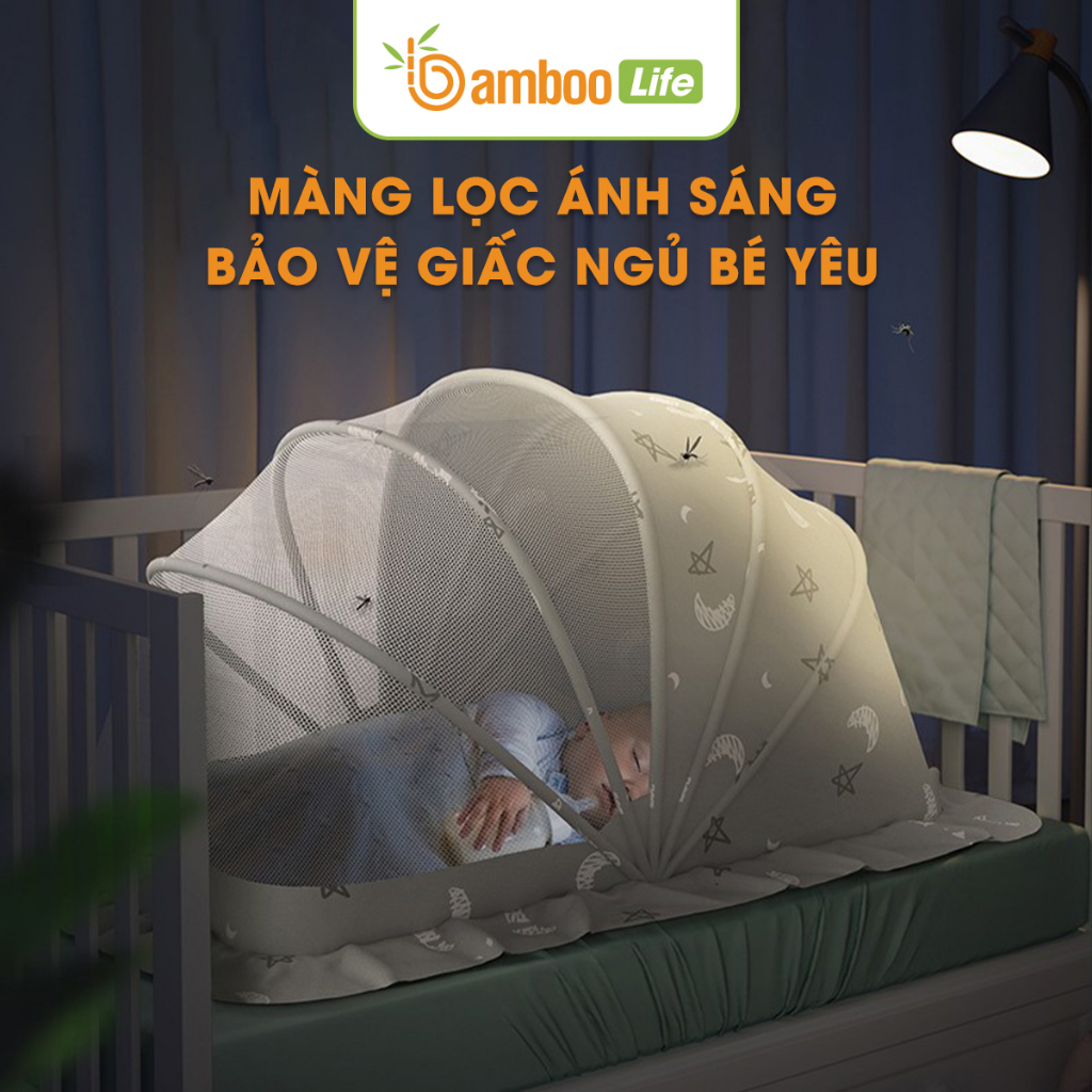 Màn chụp cho bé Bamboo Life mùng chụp cao cấp gấp gọn, chống muỗi côn trùng an toàn tiện lợi dễ dàng mang theo