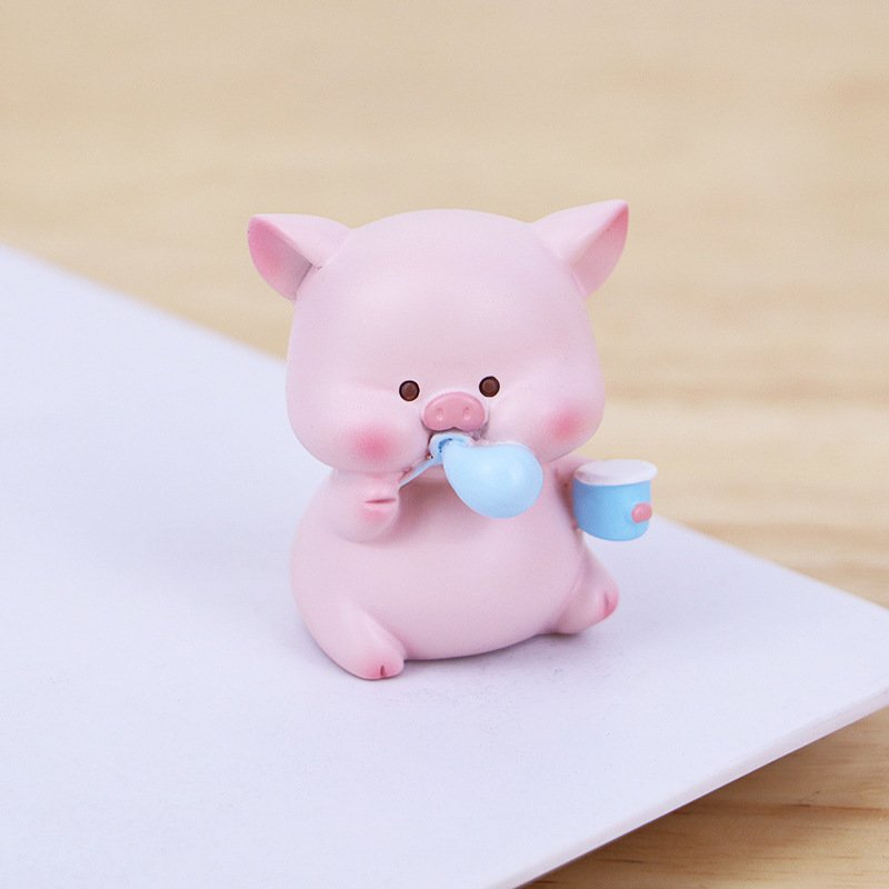 Set 4 heo mini nhỏ nhắn xinh xắn siu cute , trang trí bàn làm việc , trên xe máy , taplo ô tô ....