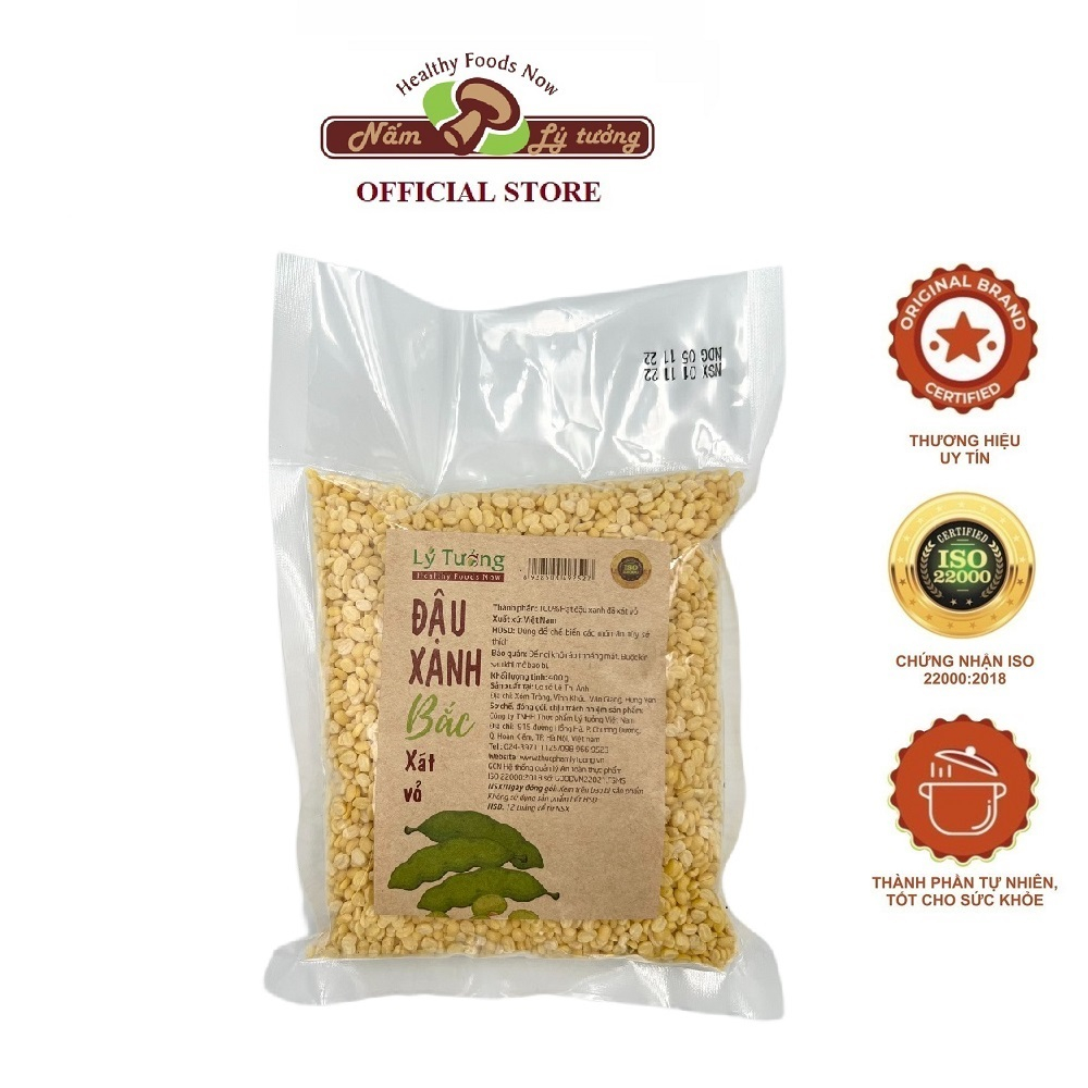 Đậu xanh Bắc xát vỏ Lý tưởng 400g, đậu xanh xát vỏ, đỗ xanh 400g