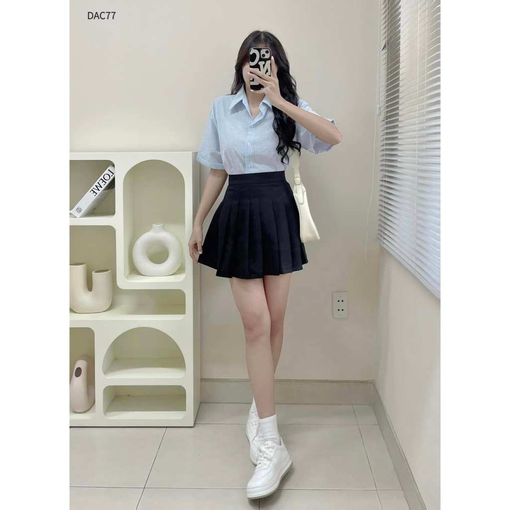 Áo somi sọc tay ngắn basic phong cách công sở CHIBEST  DAC77