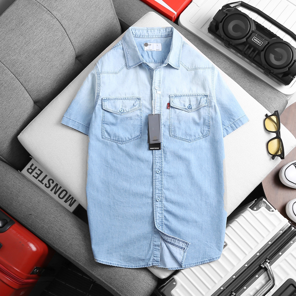 Áo Sơmi nam denim tay dài/ tay ngắn nhiều màu