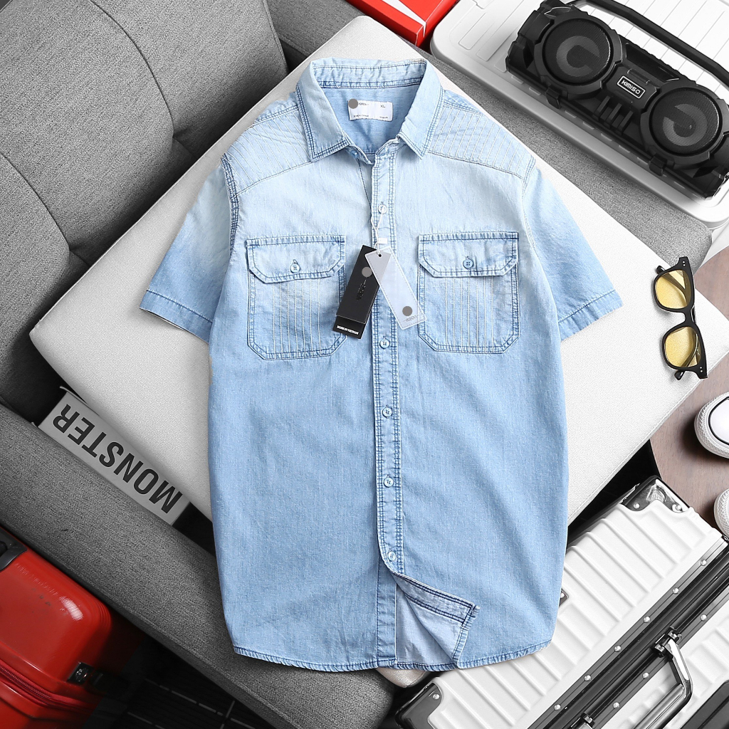 Áo Sơmi nam denim tay dài/ tay ngắn nhiều màu