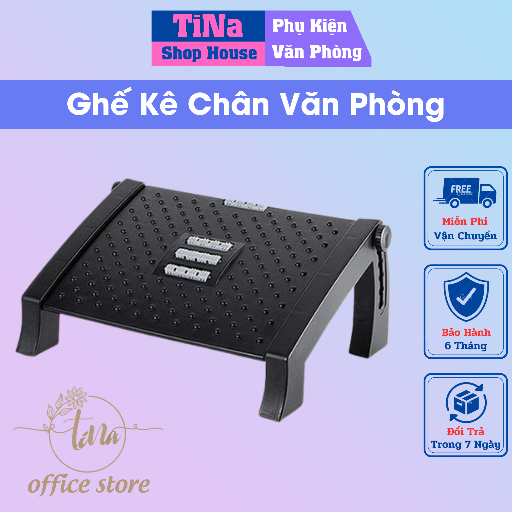 Ghế Kê Chân Văn Phòng TINA OFFICE Điều Chỉnh Độ Cao Massage Thư Giãn Chất Liệu PP Cao Cấp