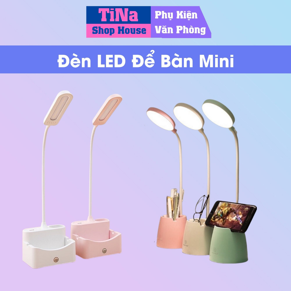 Đèn LED TINA OFFICE Để Bàn Đèn USB Mini Ánh Sáng Vàng Chống Cận Thị - Đèn Học Sạc Pin Tích Điện 4-6h Tăng Giảm Độ Sáng G