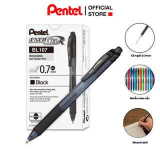 Hộp 12 Bút Bi Nước Nhật Bản Pentel BL107 | Khô Trong 1/3s | Bút Bi Nhiều Màu | Bút Bi Gel Pentel Energel X