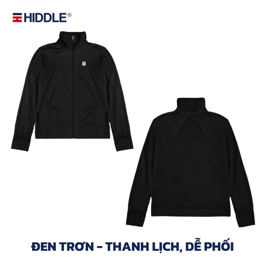 Áo khoác chống nắng nam màu đen 2 lớp mang được 2 kiểu cổ bẻ cổ trụ HIDDLE | H10-AK2