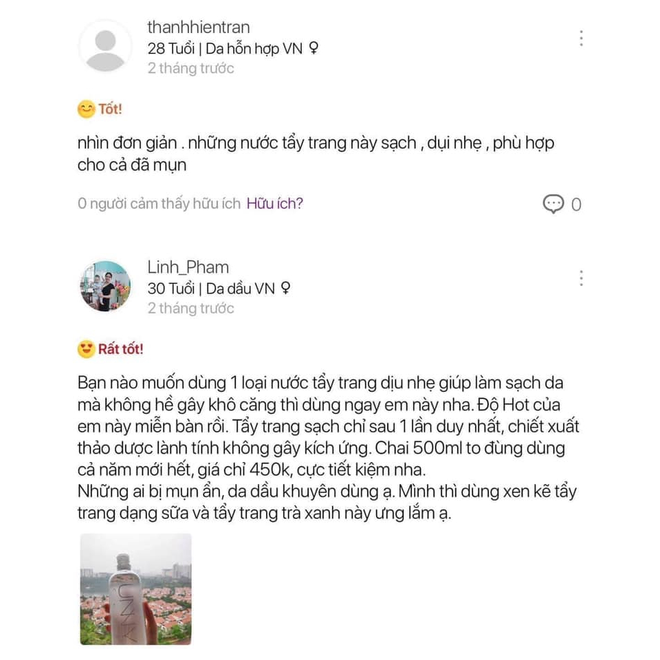 NƯỚC TẨY TRANG UNNY CLUB Mild Cleansing Wate