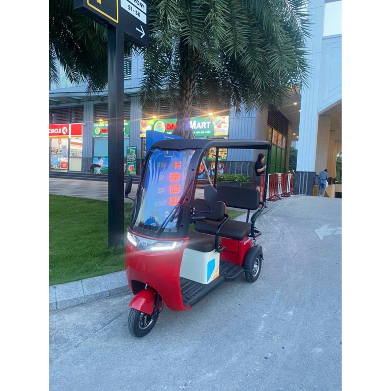 Xe điện 3 bánh F88-02, Xe điện 3 bánh 2 hàng ghế cho người già, người khuyết tật, bà bầu, khung thép chắc chắn 2023
