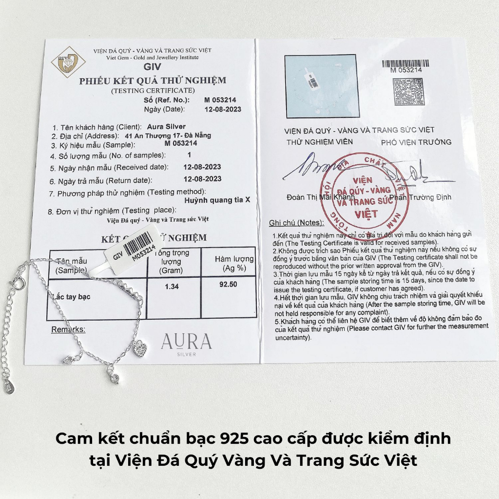 Vòng tay bạc nữ Hemia dễ thương-AURASILVER-LT06