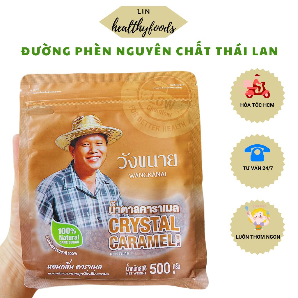 Đường phèn nguyên chất không tẩy trắng Thái Lan túi 500gr