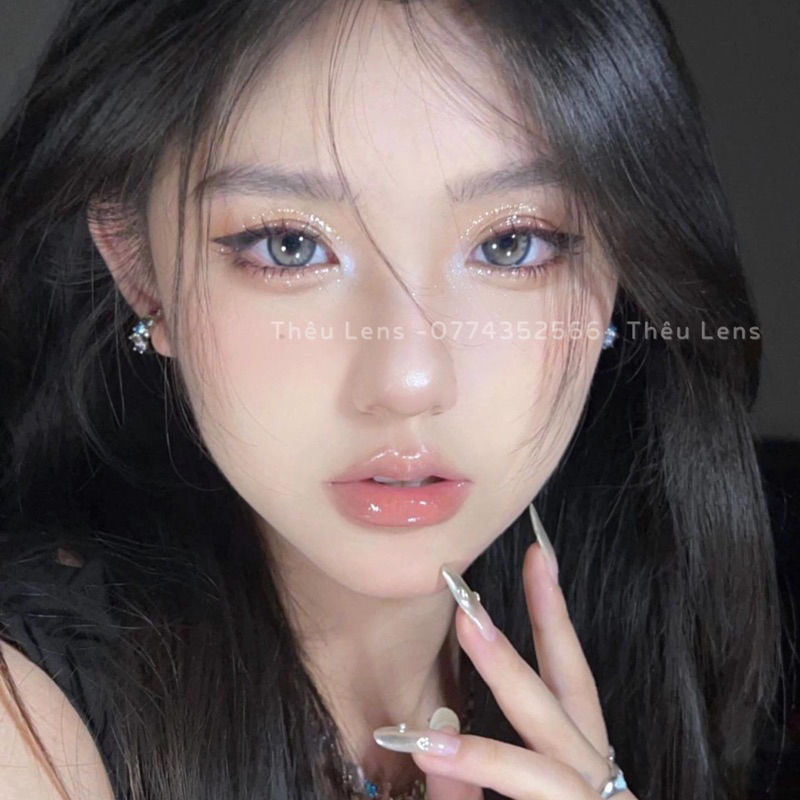 ( 𝙷𝚊̀𝚗𝚐 𝙲𝚘́ 𝙲𝚊̣̂𝚗) 💫 Kính áp tròng lens xám viền đen hợp makeup nhẹ ,size giãn vừa - Hạn sử dụng 12 tháng