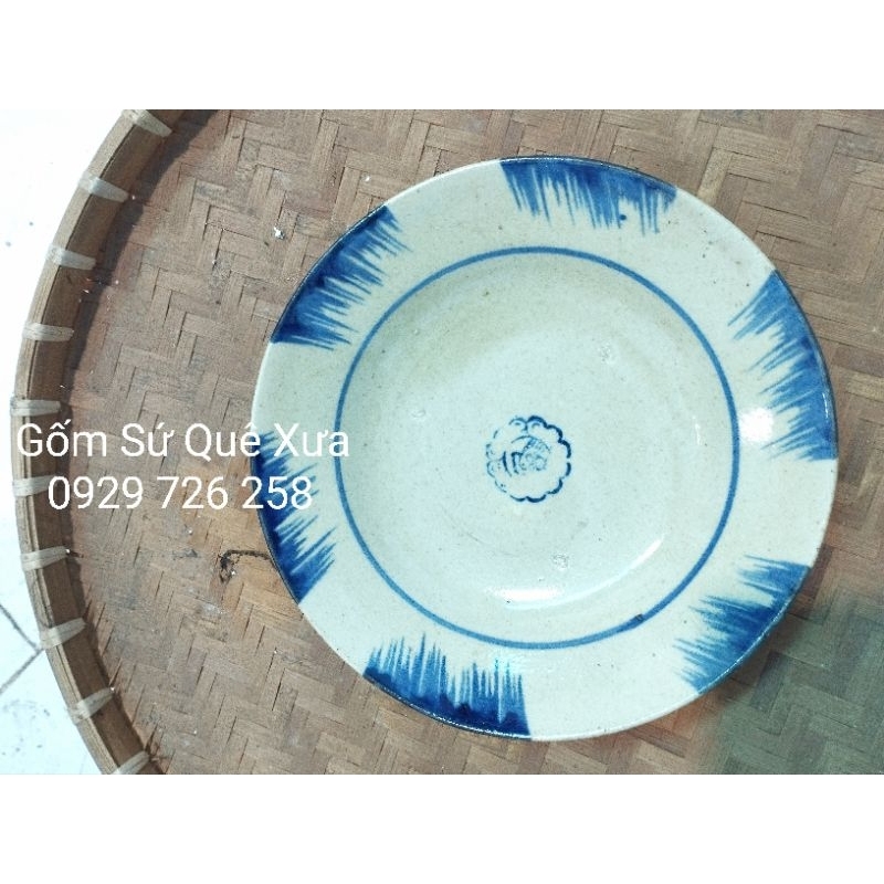Dĩa xưa, Đĩa xưa, Dĩa đất, Dĩa phết xanh 19cm