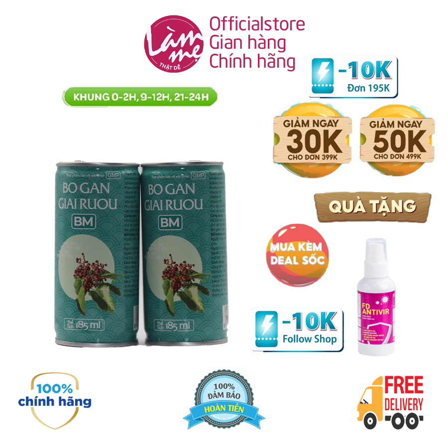 Nước uống thải độc mỡ nội tạng BỔ GAN GIẢI RƯỢU, hỗ trợ giảm cân thanh lọc cơ thể cải thiện chức năng gan lon 185ml