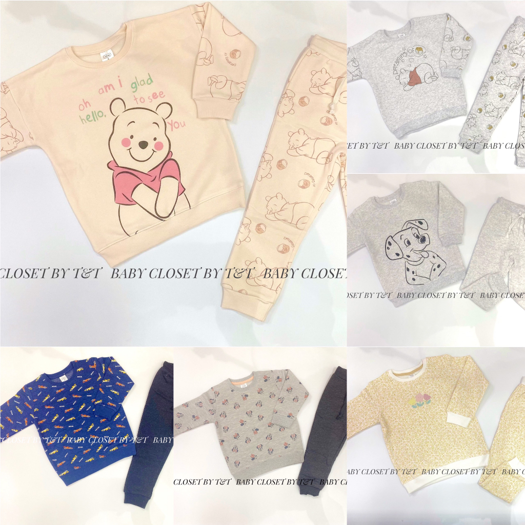 Bộ nỉ lông dài tay bé trai/bé gái ấm áp Disney xuất dư xịn - TT0118