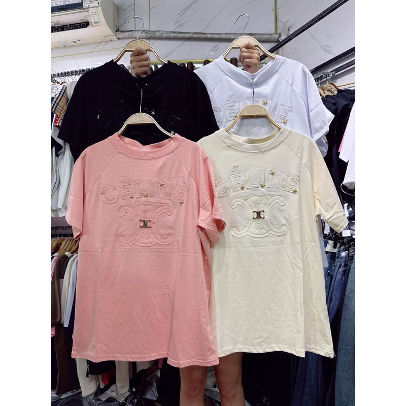 Áo Phông Thêu CEL Đính Charm Nổi Siêu Hot