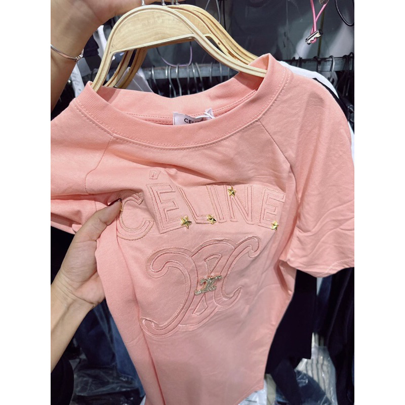 Áo Phông Thêu CEL Đính Charm Nổi Siêu Hot